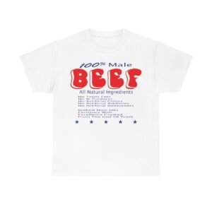 100% male BEEF tee shirt for men